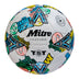 Front view of the Mitre TST Replica Training Football White and Multi-Colour