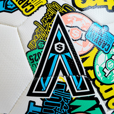 Back view of the Mitre TST Replica Training Football White and Multi-Colour