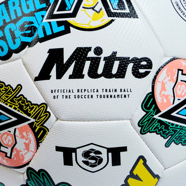 Back view of the Mitre TST Replica Training Football White and Multi-Colour