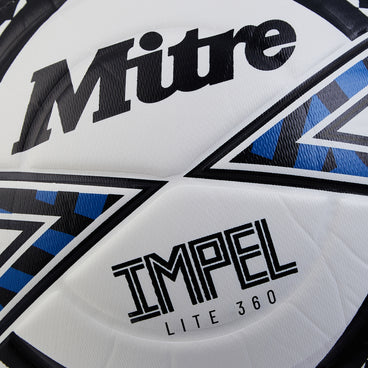 Back view of the Mitre Impel Lite 360 Football White and Black
