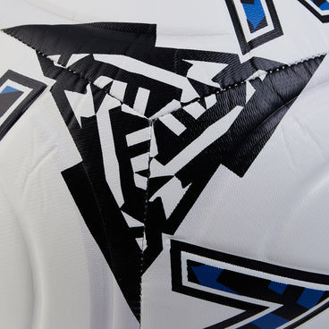 Back ¾ left view of the Mitre Impel Lite 360 Football White and Black