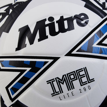 Back view of the Mitre Impel Lite 290 Football White and Black