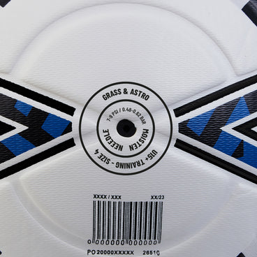 Back ¾ right view of the Mitre Impel Lite 290 Football White and Black