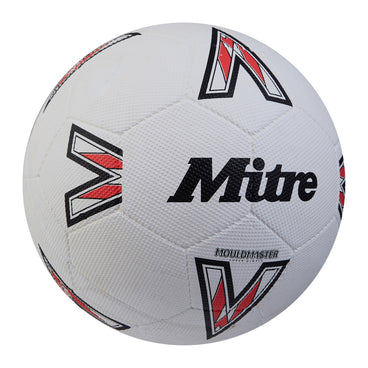 Front ¾ right view of the Mitre Super Dimple Football White and Black