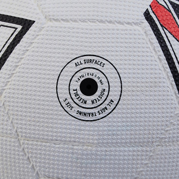 Back ¾ right view of the Mitre Super Dimple Football White and Black