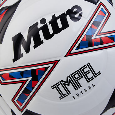 Back view of the Mitre Impel Futsal Football White and Black