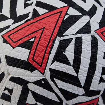 Back ¾ left view of the Mitre Street Soccer Football White and Black