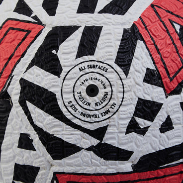 Back ¾ right view of the Mitre Street Soccer Football White and Black