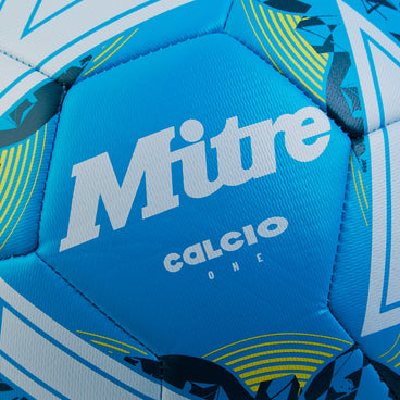 Back view of the Mitre Calcio Football Blue and White