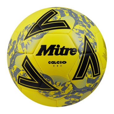 Front view of the Mitre Calcio Football Yellow and Black
