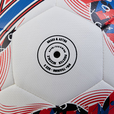 Back ¾ right view of the Mitre Calcio Evo Football White and Black