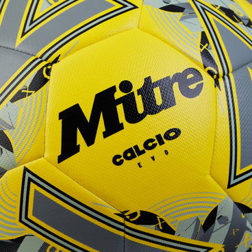 Back view of the Mitre Calcio Evo Football Yellow and Black