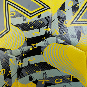 Back ¾ left view of the Mitre Calcio Evo Football Yellow and Black