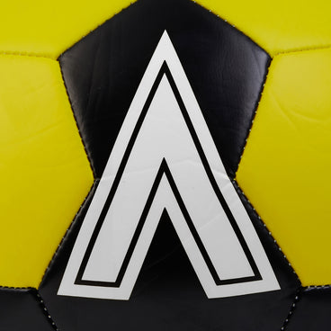 Back ¾ left view of the Mitre Final Football Yellow and Black