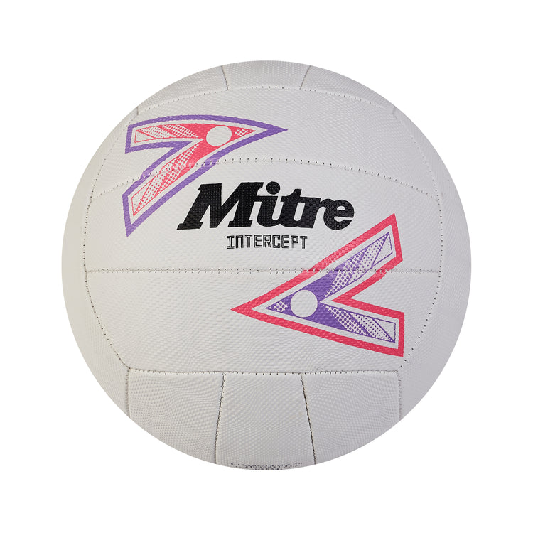 Front view of the Mitre Intercept Netball Blue and White