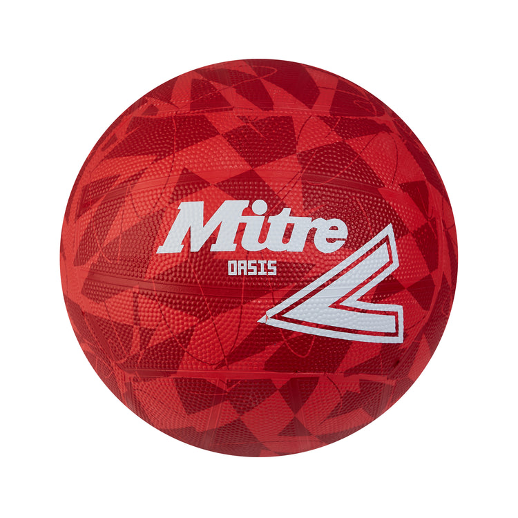 Front view of the Mitre Oasis Netball Red and White