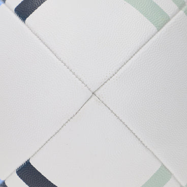 Right side view of the Mitre Grid Rugby Ball White, Navy and Sky
