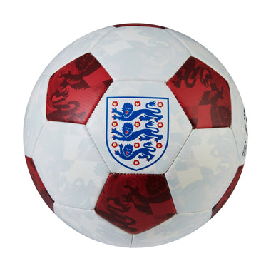 Front view of the Mitre England Mini FB Football White and Red