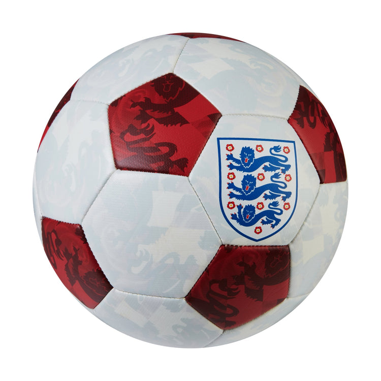 Front ¾ right view of the Mitre England Mini FB Football White and Red