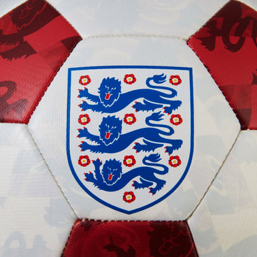 Back view of the Mitre England Mini FB Football White and Red