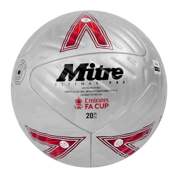 Front view of the Mitre Emirates FA Cup Final Ultimax Pro Football Yellow, Navy and Blue