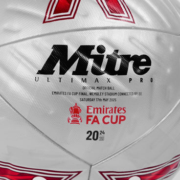 Back view of the  Emirates FA Cup Final Ultimax Pro Football Yellow, Navy and Blue