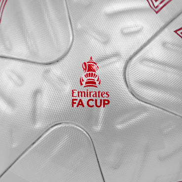 Back ¾ left view of the  Emirates FA Cup Final Ultimax Pro Football Yellow, Navy and Blue