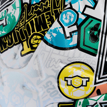 Back view of the Mitre TST Ultimax Pro Football White and Multi-Colour