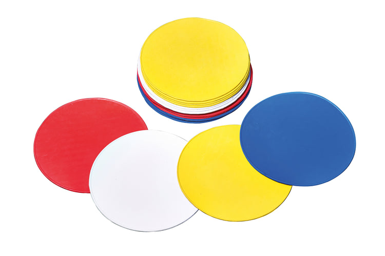 Front view of the Mitre Flat Space Markers Multi-Colour