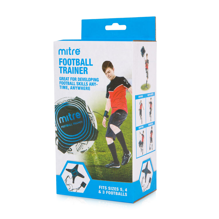 Front view of the Mitre Football Trainer Black and Green