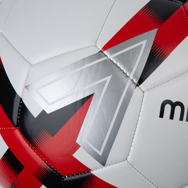 Back ¾ left view of the Mitre Personalised Football White and Red