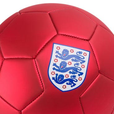 Back ¾ left view of the Mitre England Football Red and White