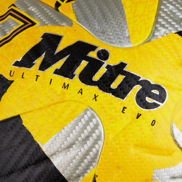 Back view of the Mitre Ultimax Evo Football Yellow, Silver and Black