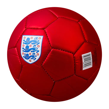 Front ¾ left view of the Mitre England Mini FB Football Red and White