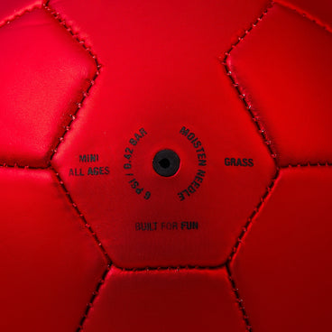 Back ¾ left view of the Mitre England Mini FB Football Red and White