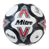 Front view of the Mitre Delta Evo Football White and Black