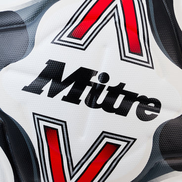 Back view of the Mitre Delta Evo Football White and Black