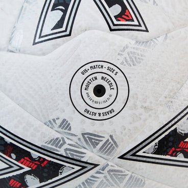 Back ¾ right view of the Mitre Ultimatch Evo Football White