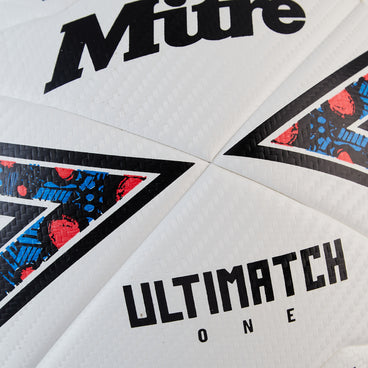 Back view of the Mitre Ultimatch One Football White and Black