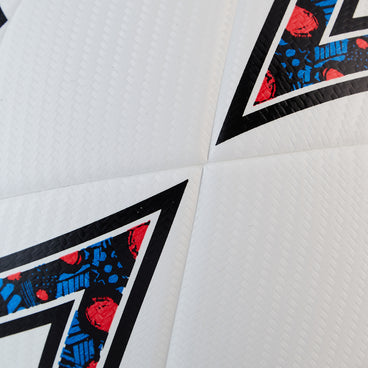 Back ¾ left view of the Mitre Ultimatch One Football White and Black