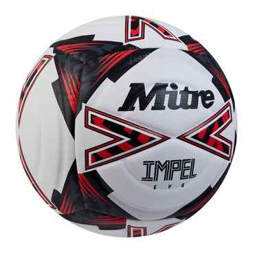 Front ¾ right view of the Mitre Impel Evo Football White and Black