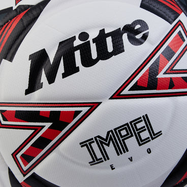 Back view of the Mitre Impel Evo Football White and Black