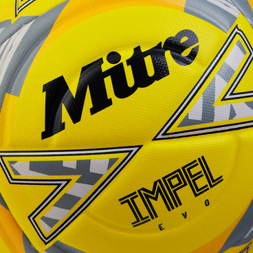 Back view of the Mitre Impel Evo Football Yellow and Black