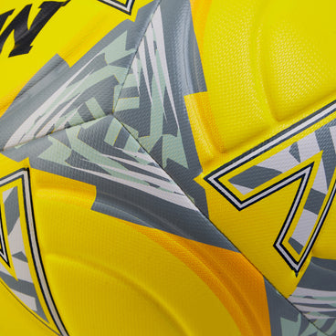 Back ¾ left view of the Mitre Impel Evo Football Yellow and Black