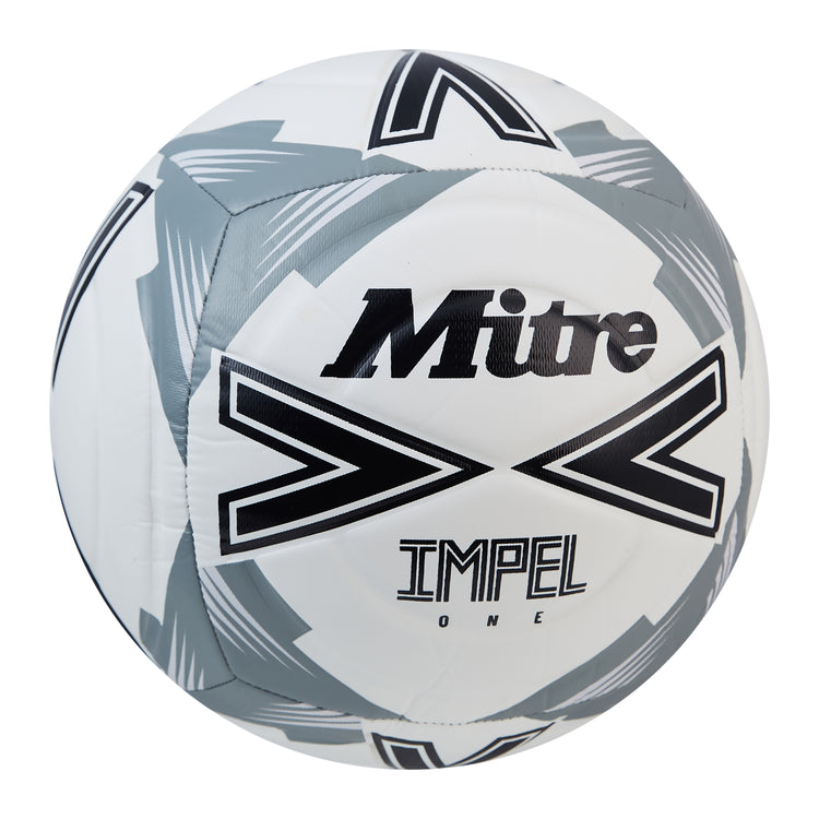 Front ¾ right view of the Mitre Impel One Football White and Black