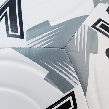 Back ¾ left view of the Mitre Impel One Football White and Black
