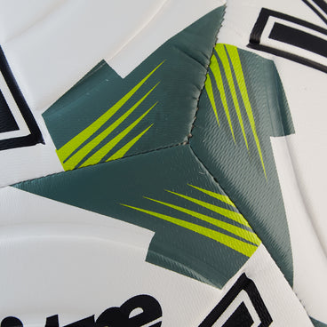 Back ¾ left view of the Mitre Impel One Football White and Black