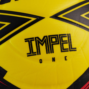 Back view of the Mitre Impel One Football Yellow and Black