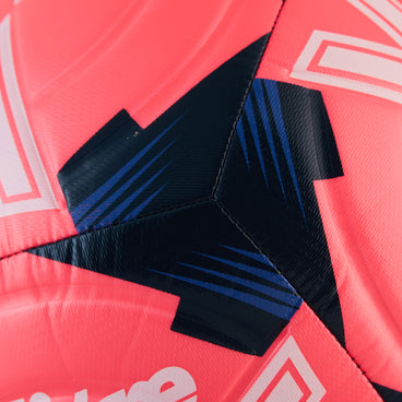 Back ¾ left view of the Mitre Impel One Football Pink and White