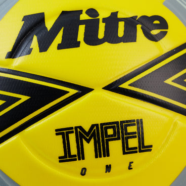 Back view of the Mitre Impel One Football Yellow and Black